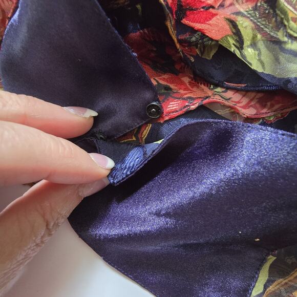 Vtg Victorias Secret Gold Label Floral Teddy Camisole Women M Satin Lace Romper - Picture 13 of 15